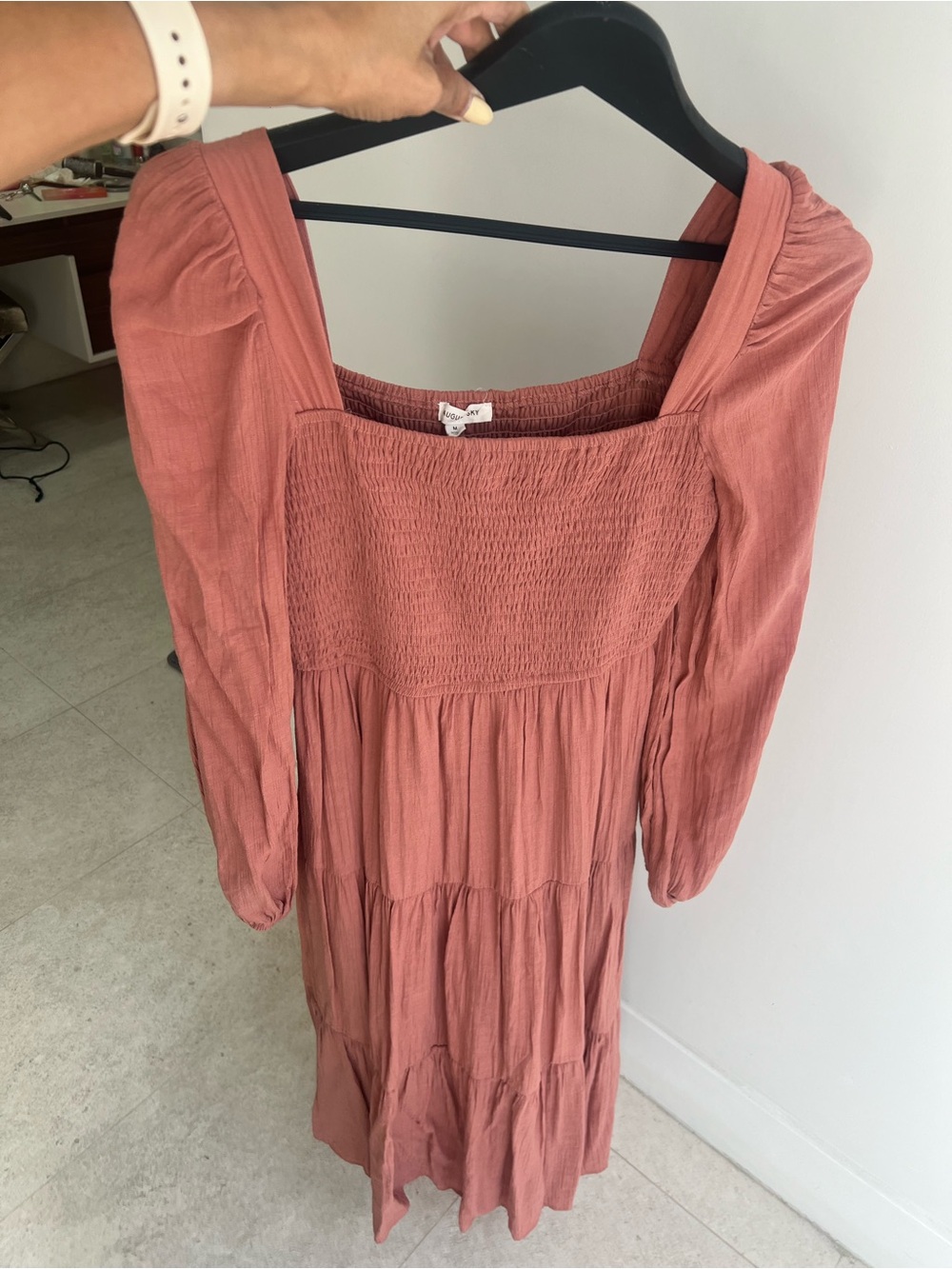 august silk Mauve Pink Tiered Maxi Dress